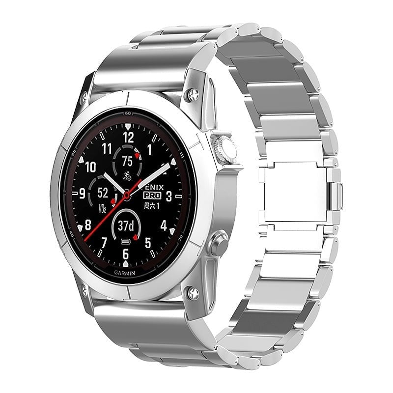 Magnetic Titanium Strap, on a watch, 3/4 front view