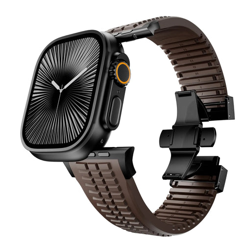 Premium Silicone Strap, on a watch, 3/4 front view