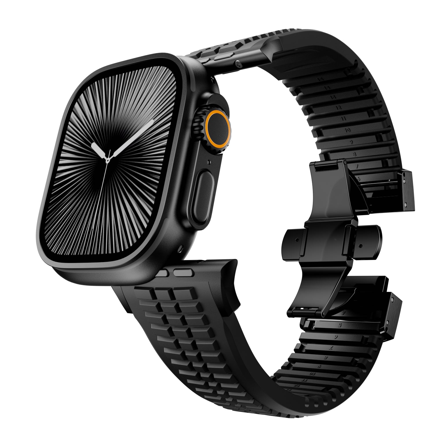 Apple Watch Ultra Premium Silikonarmband (Schwarz)