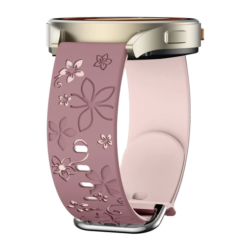 Coros Apex 42mm Flower Silicone Strap (Smoke Purple/Light Pink)