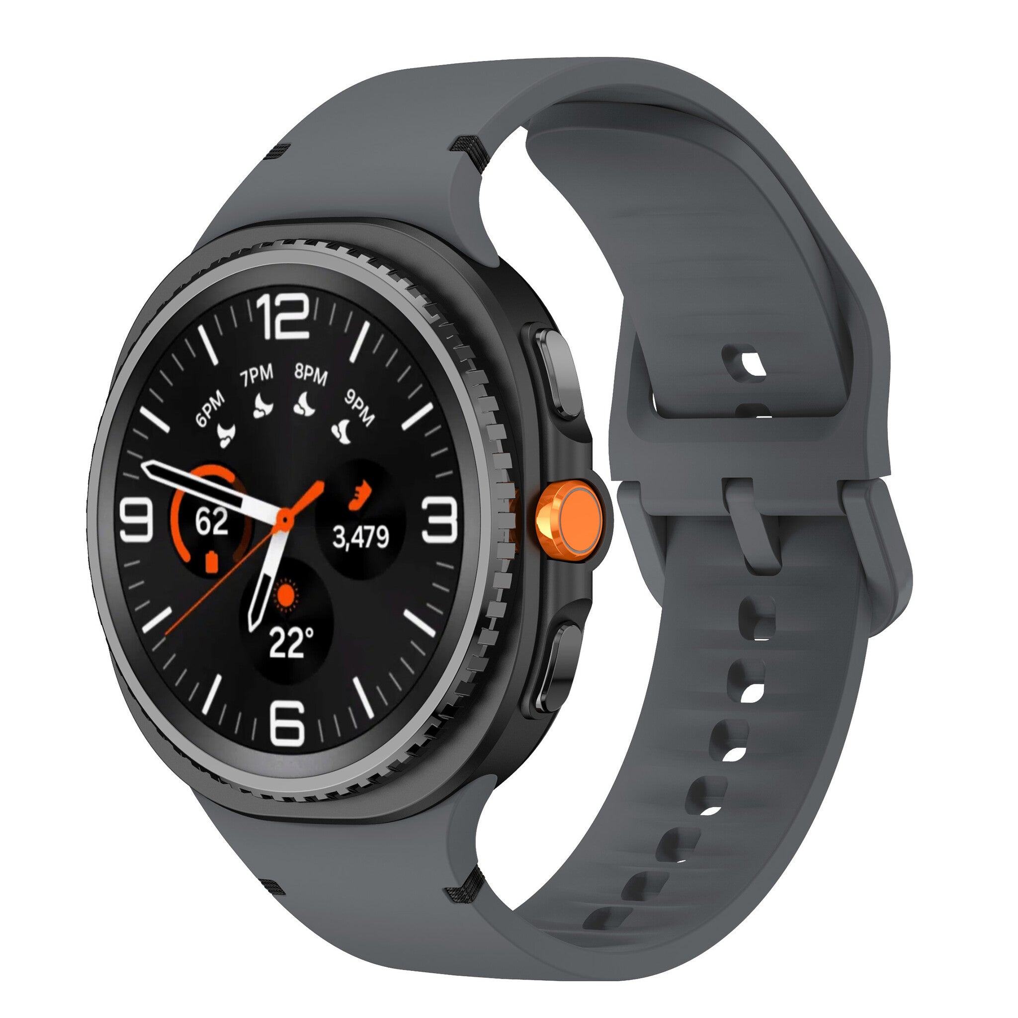 Samsung Galaxy Watch 8 - 44mm Silikonarmband (Dunkelgrau)