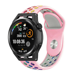Silicone Sport Strap, on a watch, 3/4 front view