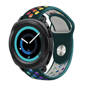 Silicone Sport Strap, on a watch, 3/4 front view