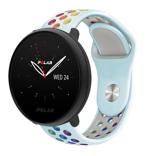 Silicone Sport Strap, on a watch, 3/4 front view