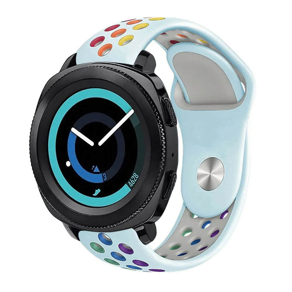 Silicone Sport Strap, on a watch, 3/4 front view