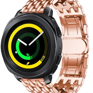 Steel Dragon Strap, rose gold, on a watch, 3/4 front view