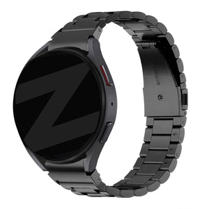 Steel Strap 'Classic', black, on a watch, 3/4 front view