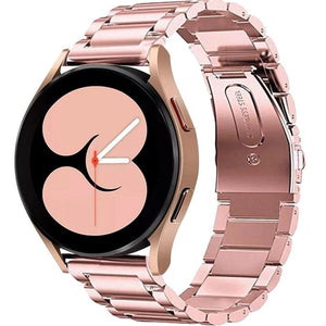 Steel Strap, pink, on a watch, 3/4 front view