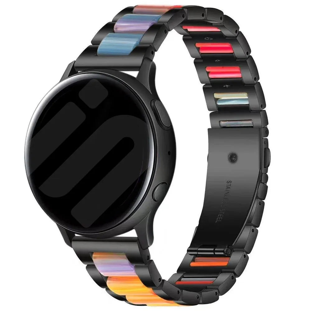 Amazfit Bip U (Pro) Stahl-Kunstharz Armband (Schwarz/Mehrfarbig)