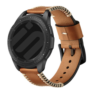 Samsung Galaxy Watch 7 - 40mm Stitched Lederarmband (Braun)