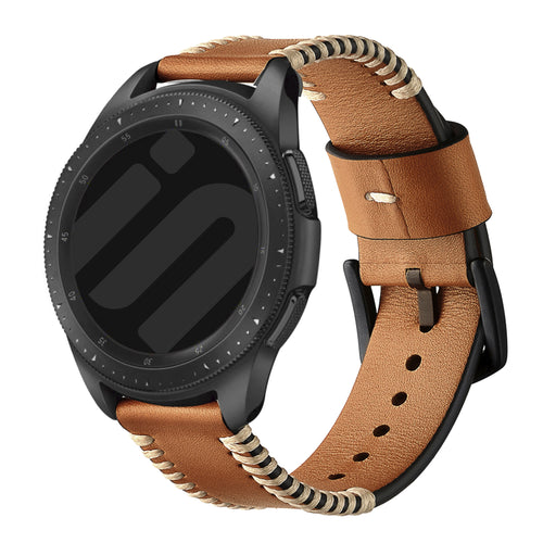 Samsung Galaxy Watch 7 - 40mm Stitched Lederarmband (Braun)