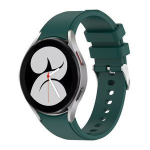 Silicone Strap 'Perfect Fit', dark green, on a watch, 3/4 front view