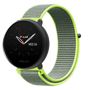 Nylon Strap, fluorescent, on a watch, 3/4 front view