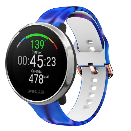 Print Silicone Strap, on a watch, 3/4 front view
