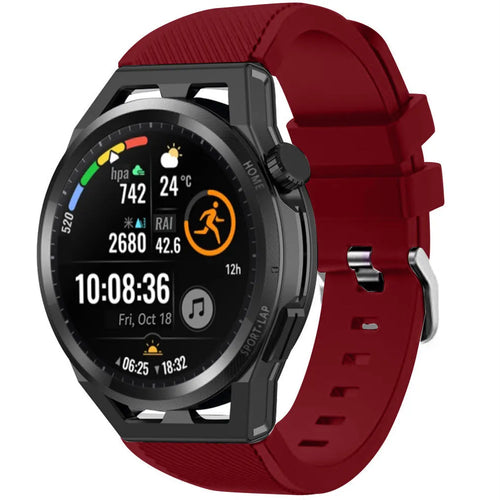Twill Silicone Strap, on a watch, 3/4 front view