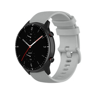 Premium Silicone Strap, grey, on a watch, 3/4 front view