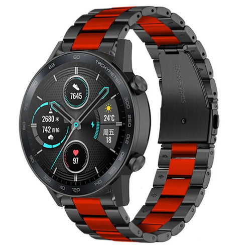 Honor Magic Watch 2 Stahlarmband (Schwarz/Rot)