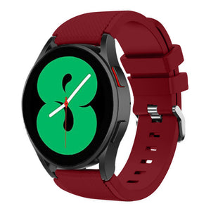 Twill Silicone Strap, burgundy, on a watch, 3/4 front view