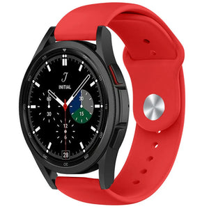 Silicone Sport Strap, red, on a watch, 3/4 front view