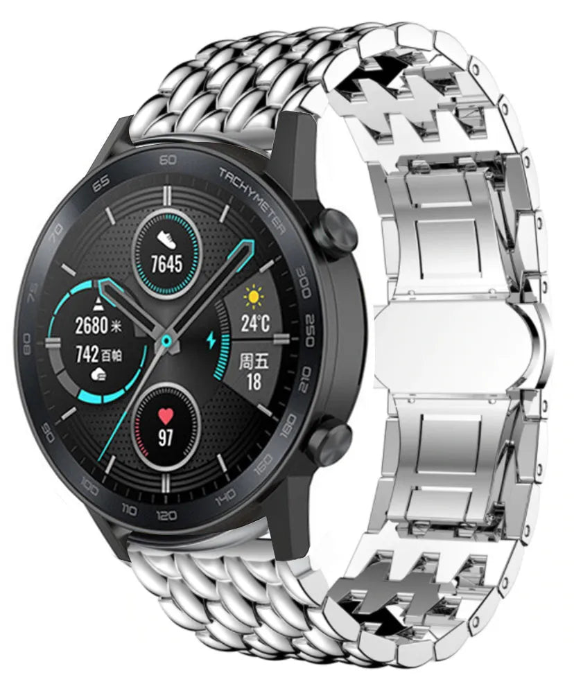 Honor Magic Watch 2 Stahlarmband mit Drachenmuster (Silber)