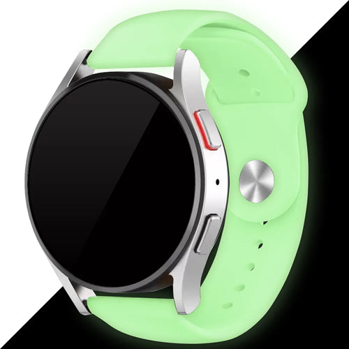 Silicone Glow in the Dark Strap, lime, on a watch, 3/4 front view