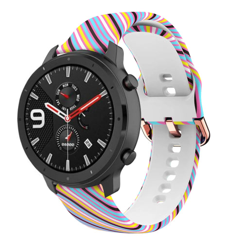 Print Silicone Strap, on a watch, 3/4 front view