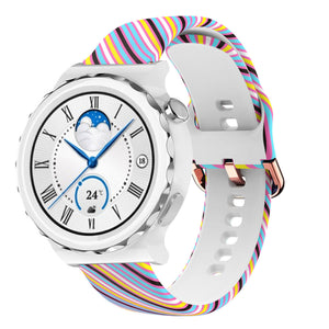 Print Silicone Strap, on a watch, 3/4 front view