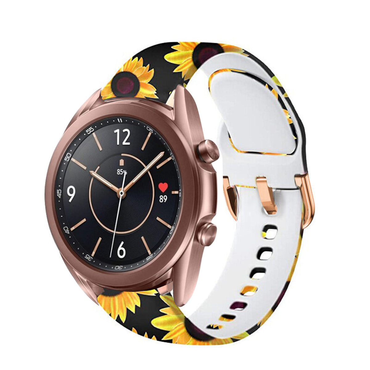 Print Silicone Strap, on a watch, 3/4 front view