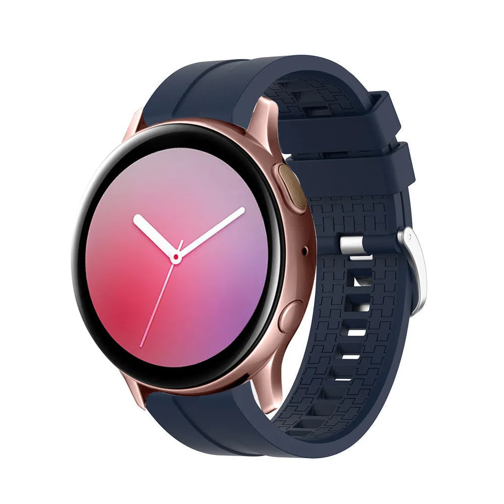Silicone Strap 'Extreme', dark blue, on a watch, 3/4 front view