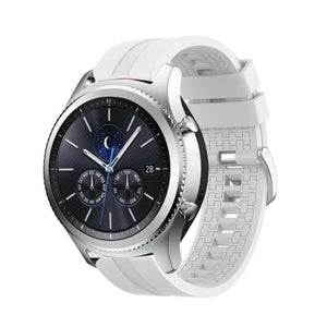 Silicone Strap 'Extreme', white, on a watch, 3/4 front view