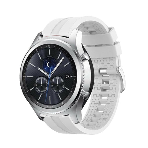 Silicone Strap 'Extreme', white, on a watch, 3/4 front view