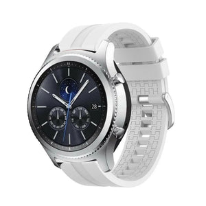 Silicone Strap 'Extreme', white, on a watch, 3/4 front view