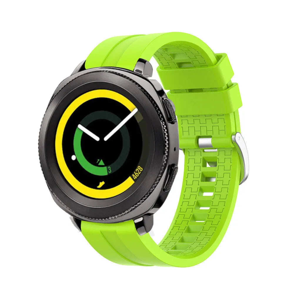 Silicone Strap 'Extreme', lime, on a watch, 3/4 front view
