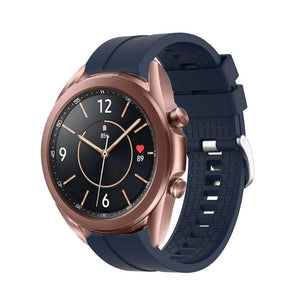 Silicone Strap 'Extreme', dark blue, on a watch, 3/4 front view