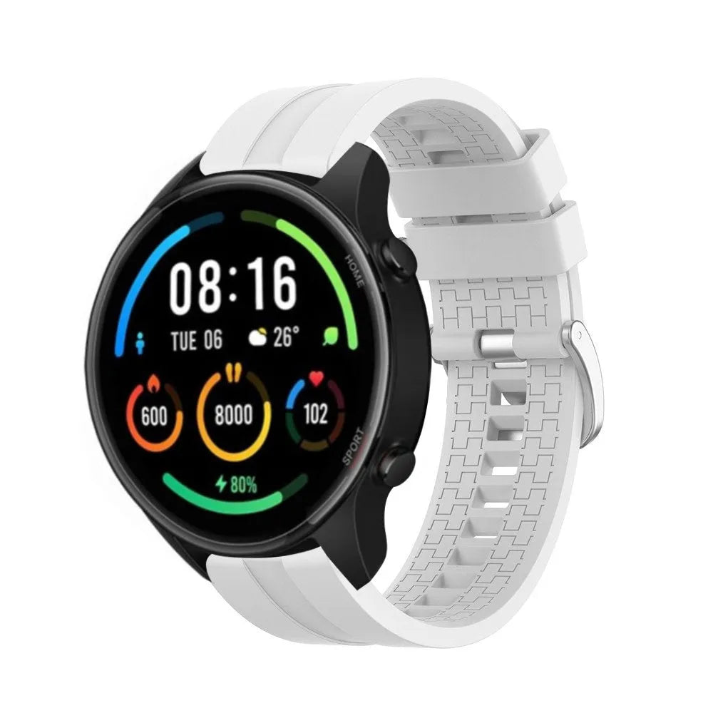 Silicone Strap 'Extreme', white, on a watch, 3/4 front view