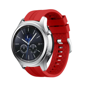 Silicone Strap 'Extreme', red, on a watch, 3/4 front view