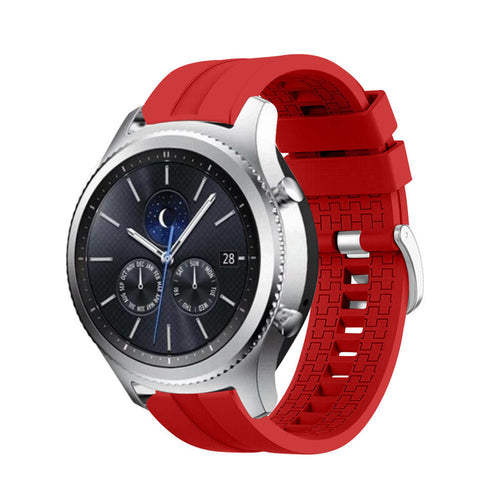 Silicone Strap 'Extreme', red, on a watch, 3/4 front view