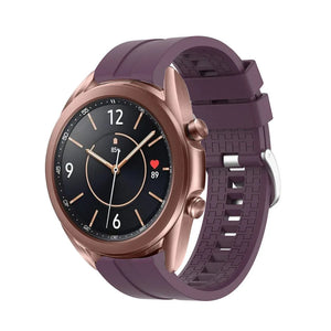 Silicone Strap 'Extreme', purple, on a watch, 3/4 front view