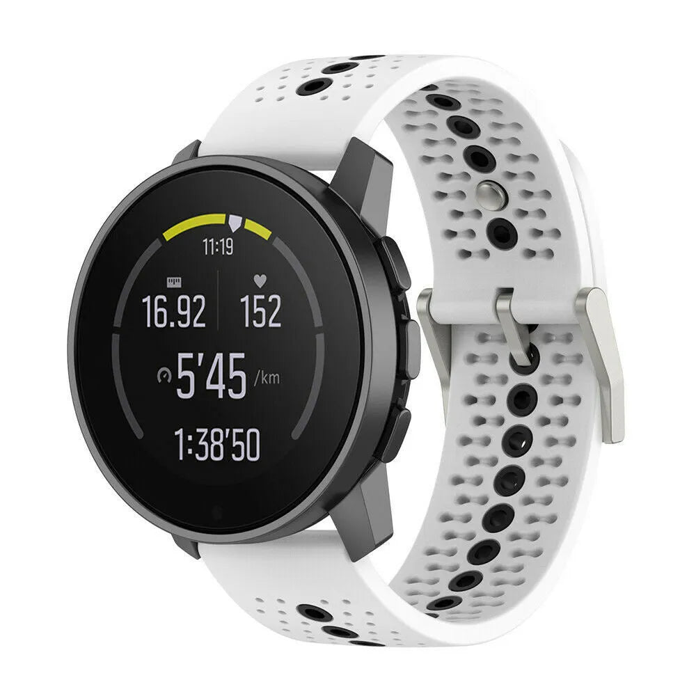 Suunto Run Silikonarmband (Weiß/Schwarz)