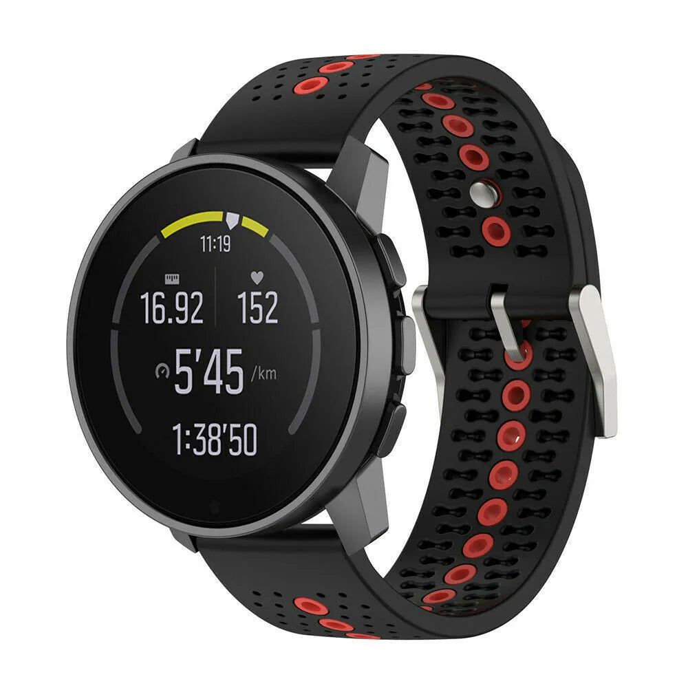 Suunto Run Silikonarmband (schwarz/rot)