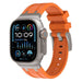 Apple Watch Ultra Luxus Liquid Silikonarmband (Orange/Titan)