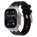 Apple Watch Ultra Luxus Liquid Silikonarmband (Schwarz mit Titan)