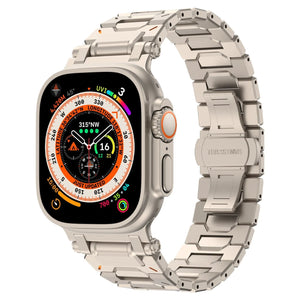 Explorer Steel Strap, titanium, on a watch, 3/4 front view