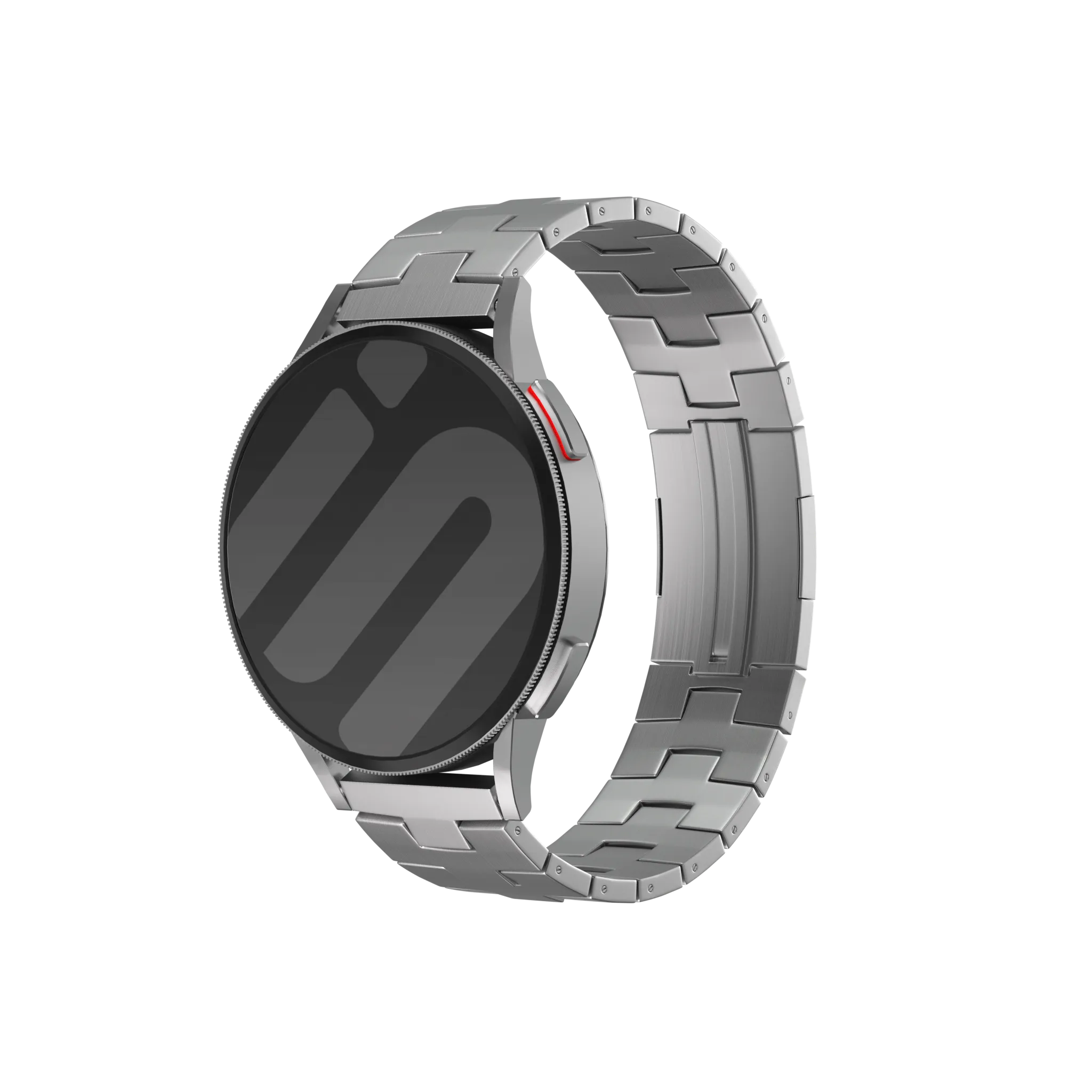 Gard Pro Health Smartwatch 2 Gebürstetes Titanarmband (Flache Schließe) (Silber)
