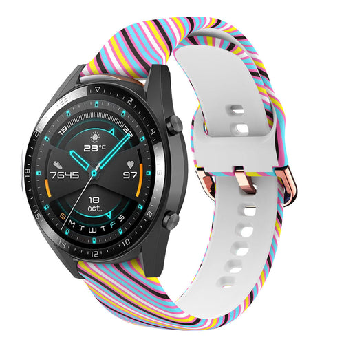 Print Silicone Strap, on a watch, 3/4 front view