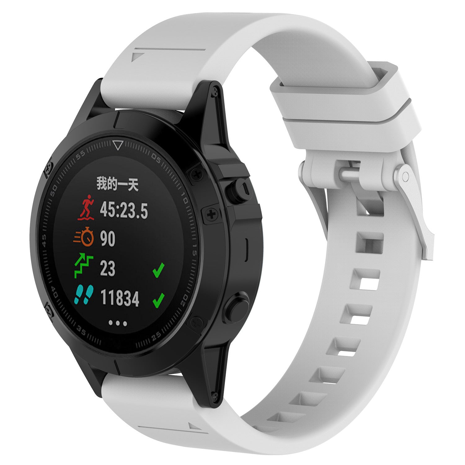 Garmin Fenix 7 Glänzendes Silikonarmband (Weiß)