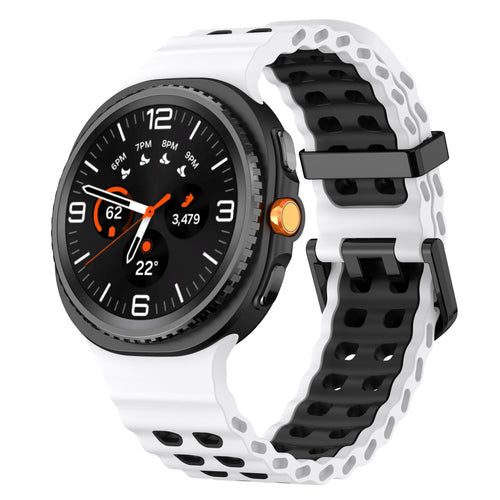 Samsung Galaxy Watch 8 Classic Ocean Armband ( Weiß/Schwarz)