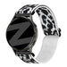 Bandz Amazfit Active 3 Premium Elastisches Nylonband (Weiß-Leopard)