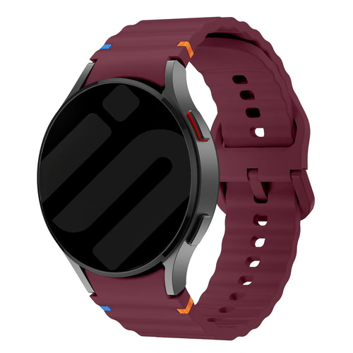 Samsung Galaxy Watch Fe mit wellenförmigem Armband (Weinrot)