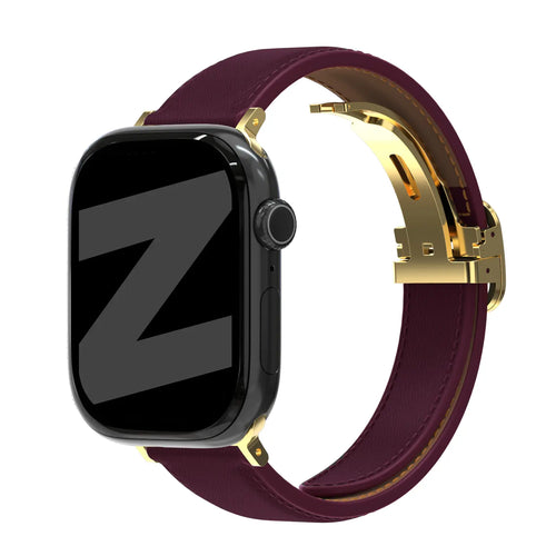 apple watch leather band d-type red